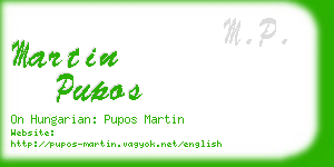 martin pupos business card